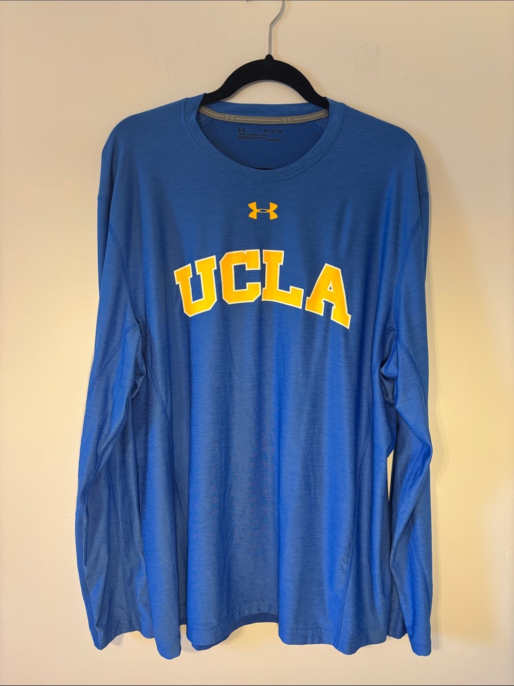 Under Armour Blue UCLA Long Sleeve Performance Tee with Yellow Logo